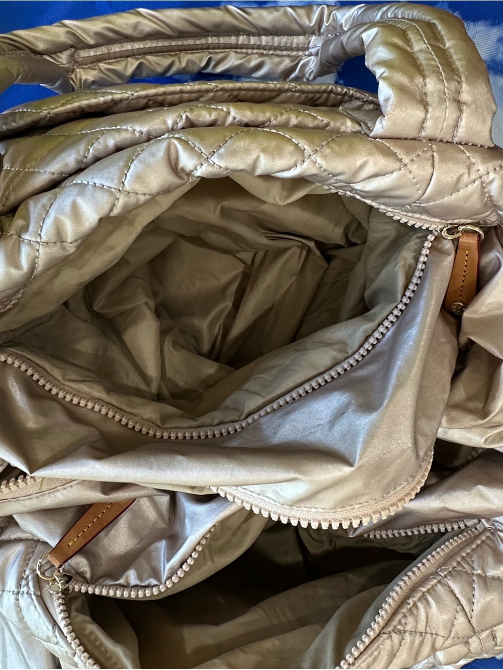 MZ Wallace Medium Metro Deluxe Rose Gold Nylon Tote - Picture 8 of 10